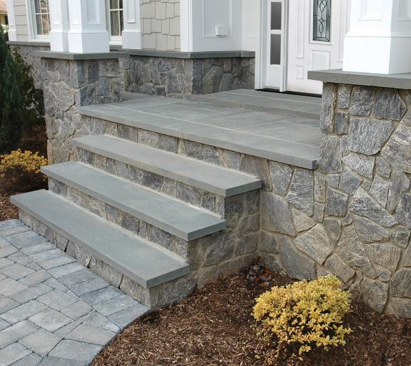 Bluestone steps and veneer